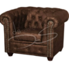 Chesterfield bruin fauteuil
