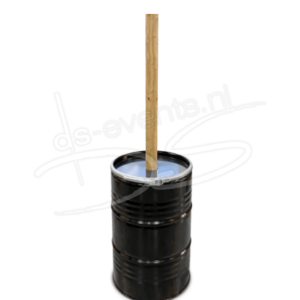 Olievat statafel 200L - Met houten paal 2,5 m